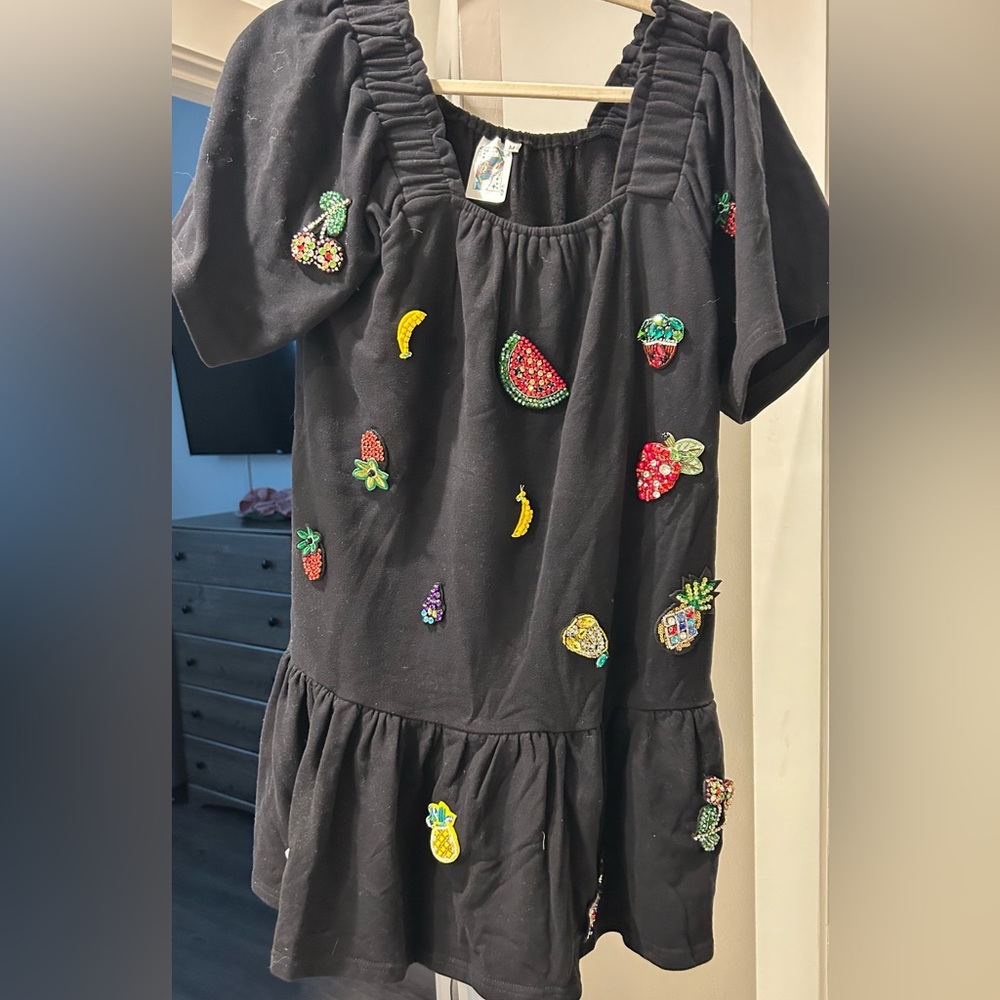 Queen of Sparkles 3D Fruit Flutter Dress size M